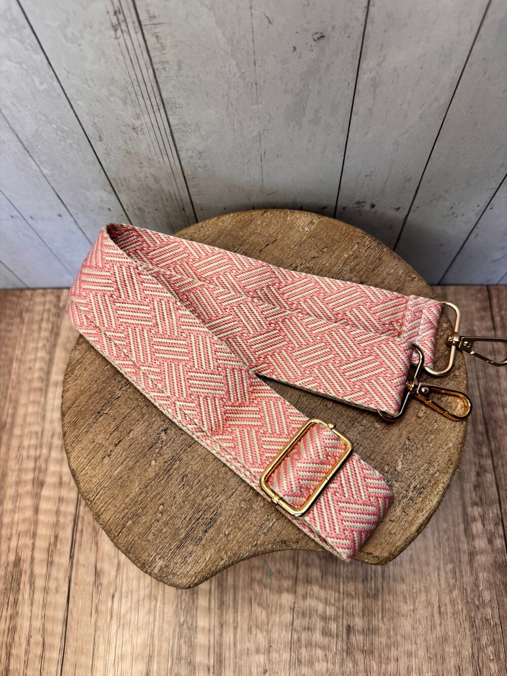 Pink Tan Woven Purse Strap Crossbody Bag Strap NEW! Boho Bag Strap